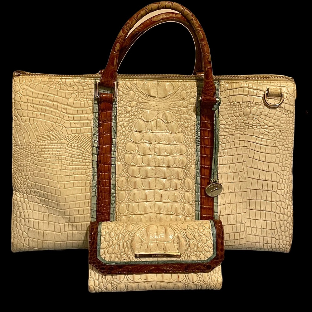 Brahmin Duxbury Weekender & Matching Cordelia Wallet Set